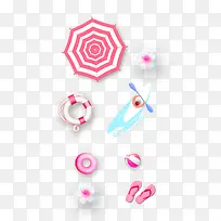 粉色卡通版游泳工具