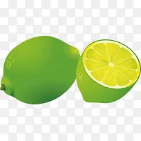 矢量图绿色的柠檬