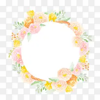 粉色花卉纹理边框