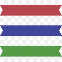 三色丝带旗帜 元素