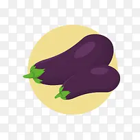 两个紫色茄子