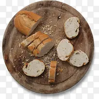 实物食物法棍面包切片