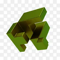 绿色创意多边形不规则3D立体建