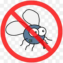 卡通可爱的禁止蚊子传染疾病图标