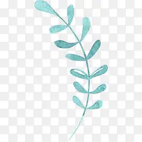 植物手绘卡通水彩风