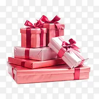 粉色丝带礼物盒
