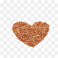 心形苦荞麦粮食堆