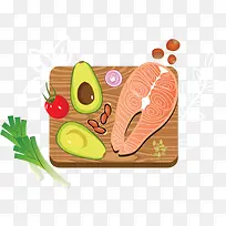小清新手绘早餐美食插画
