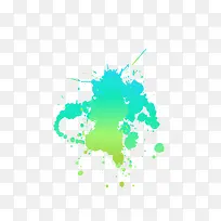 矢量水墨黄绿色水墨