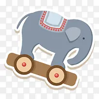 六一儿童节海报设计小车大象