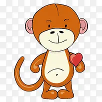 爱心和小猴子卡通图