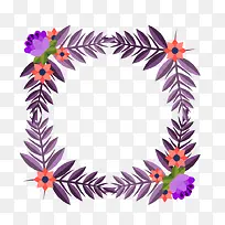 紫色手绘花环