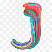 彩色丙烯酸颜料画字母数字符号透明J