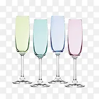 四个水晶高脚杯