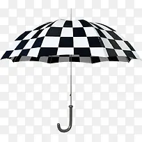黑白格子动感雨伞免扣高清png素材图片