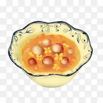 水彩手绘碗里的腊八饭