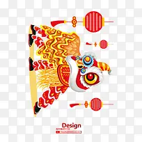 卡通传统舞龙舞狮PNg