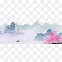 中国风手绘水墨风景山水徽派建筑31