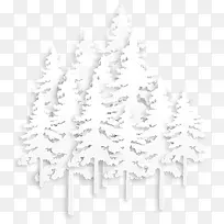 白色雪地圣诞树