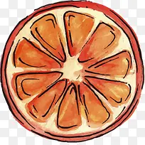 夏季手绘切片橙子
