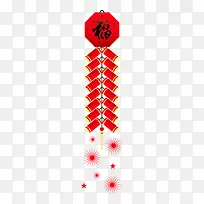 春节红色鞭炮装饰