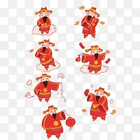 卡通财神新年快乐素材