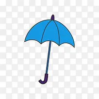卡通蓝色动画雨伞
