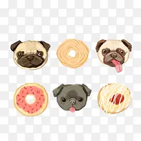 甜甜圈和狗狗PNG免扣