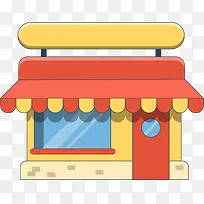 卡通房屋装饰插画广告设计扁平化