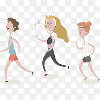 跑步运动的插画