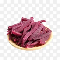 一盘子美味紫薯条紫薯干摄影免抠