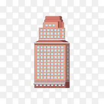 手绘楼房样式插画装饰
