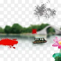 西湖山水游玩素材