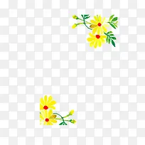 水彩黄色迎春花花藤