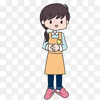 咖啡店工作人员卡通图