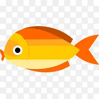 世界海洋日橙色渐变条纹小鱼