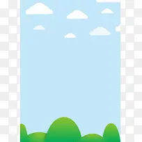 蓝色白云卡通背景