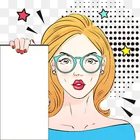 戴眼镜女人手里的边框