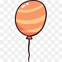 儿童节橙色条纹气球