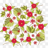 红花绿叶花纹