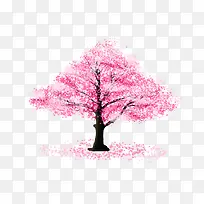 浪漫粉色樱花树