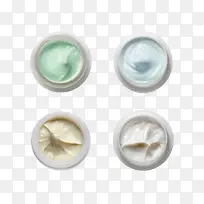 无盖的化妆品面霜实物俯视图