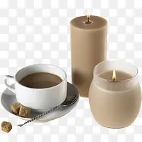 咖啡与蜡烛免扣png高清图片