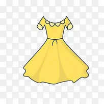 黄色长裙可爱服饰图标