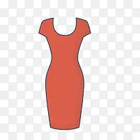 红色长裙可爱服饰图标