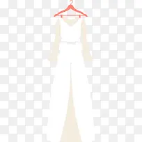 矢量白色长裙素材图