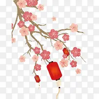 春节粉色梅花喜庆装饰