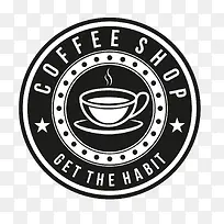 圆形黑色矢量咖啡logo