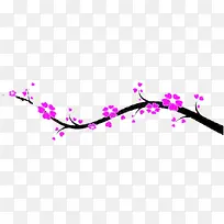 一只紫色的梅花，