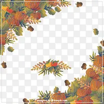 彩绘秋季叶子贺卡矢量图